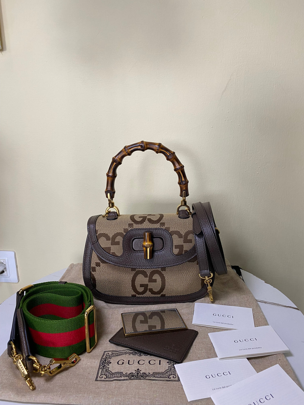 Borsa Gucci Bamboo Small Jumbo GG