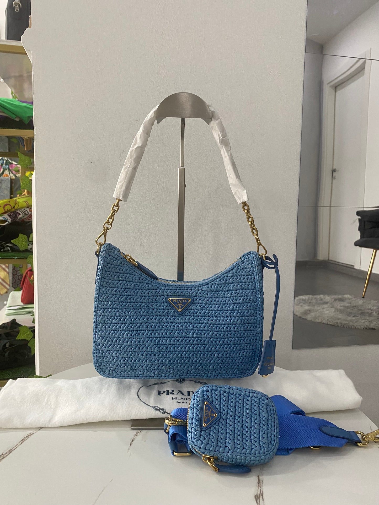 Borsa Prada Re-Edition 2005 in crochet