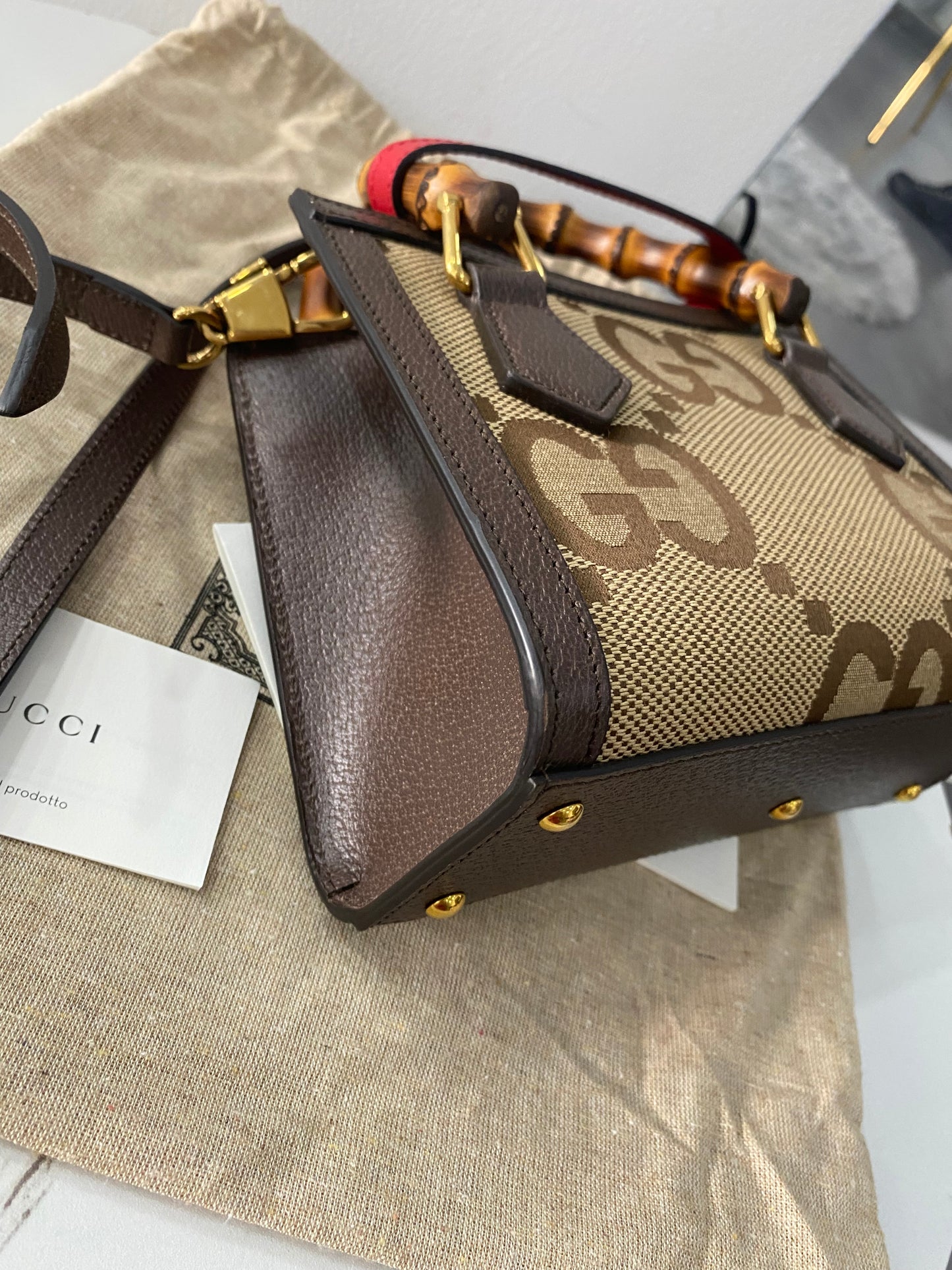 Borsa Gucci Mini Diana Jumbo GG