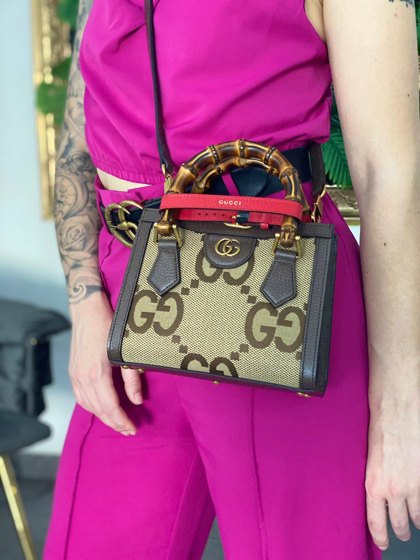Borsa Gucci Mini Diana Jumbo GG