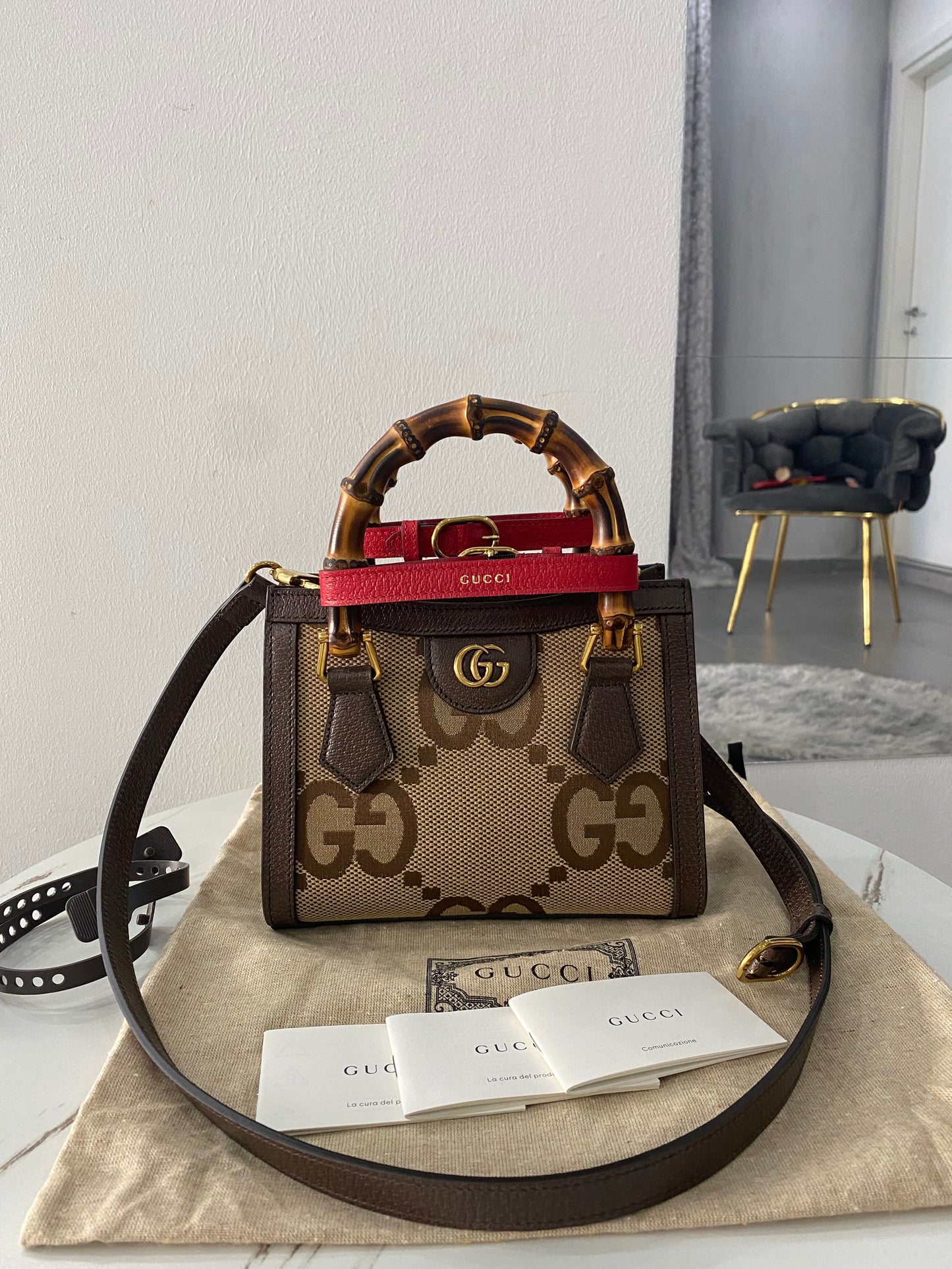 Borsa Gucci Mini Diana Jumbo GG