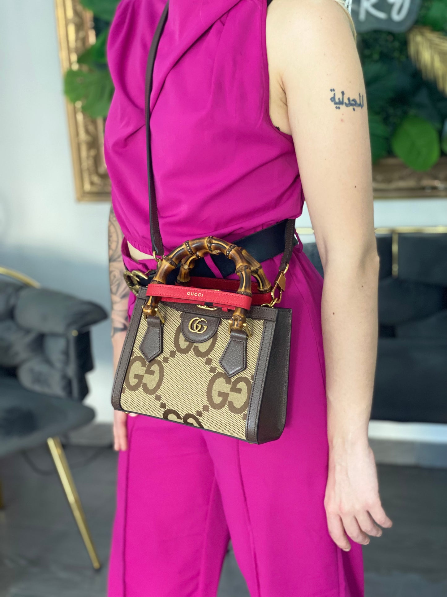 Borsa Gucci Mini Diana Jumbo GG