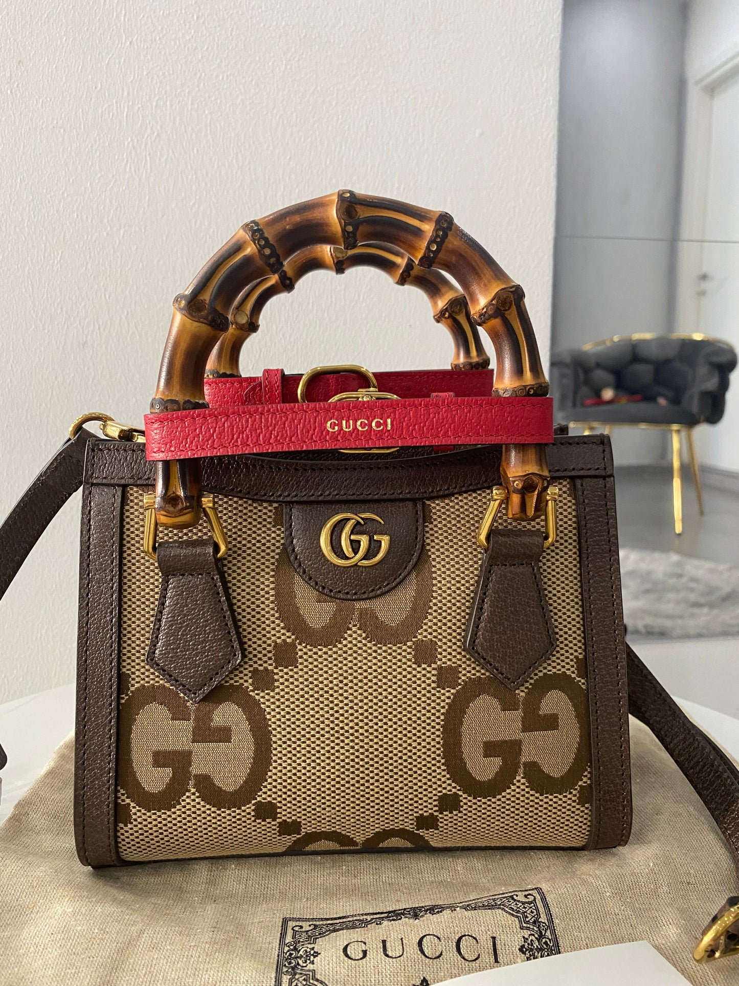 Borsa Gucci Mini Diana Jumbo GG