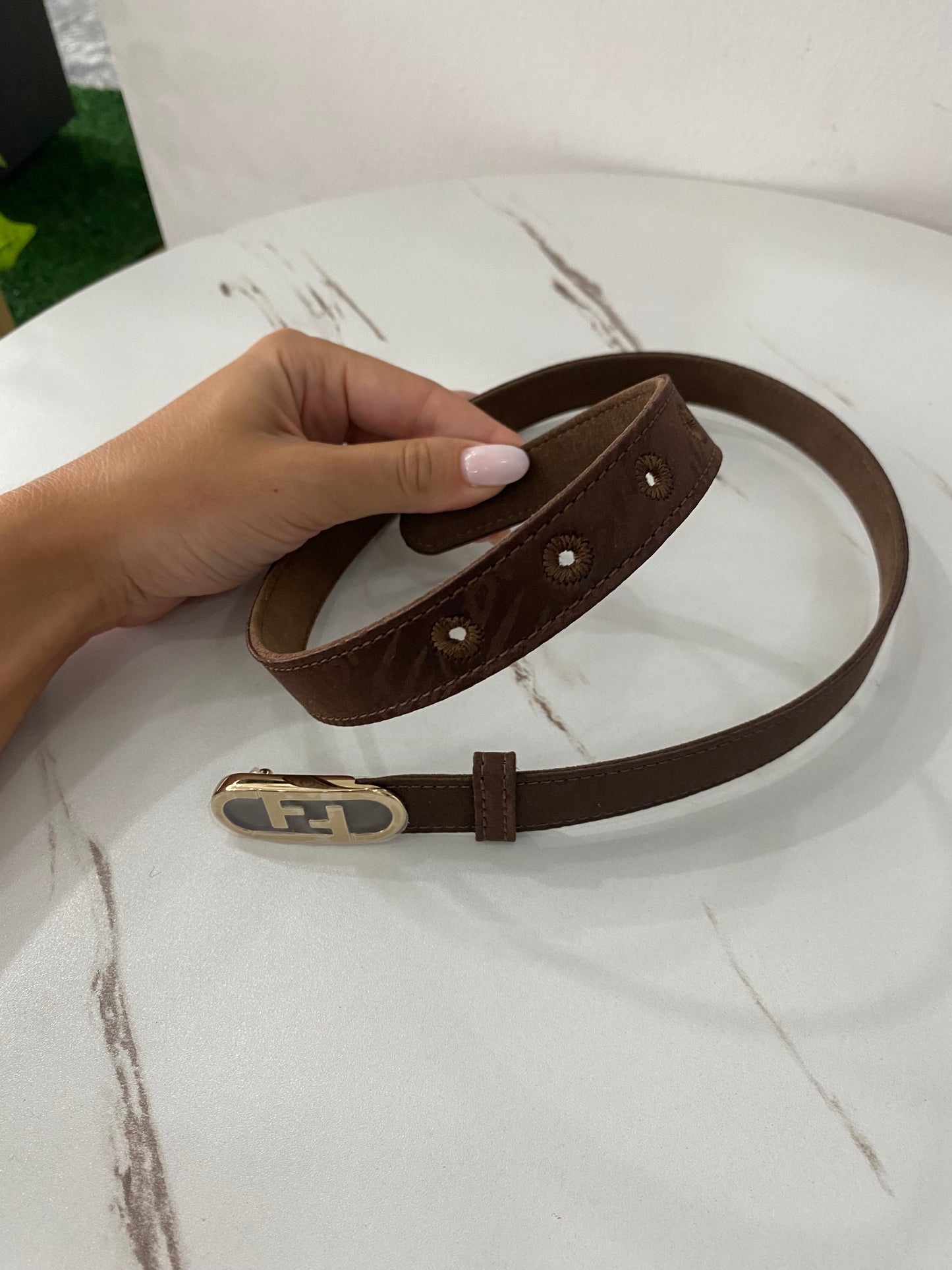 Cintura Fendi sottile FF 36