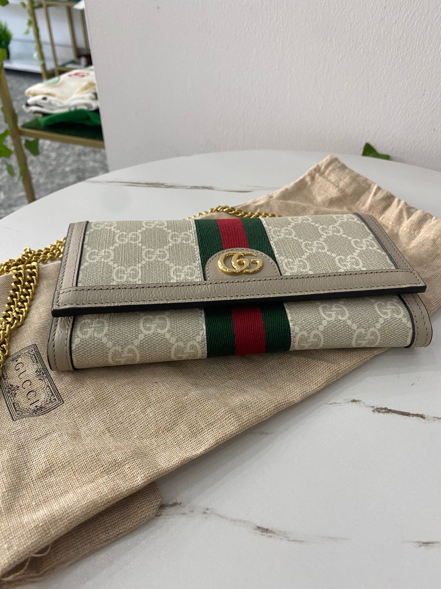 Portafoglio con tracolla Gucci Ophidia GG