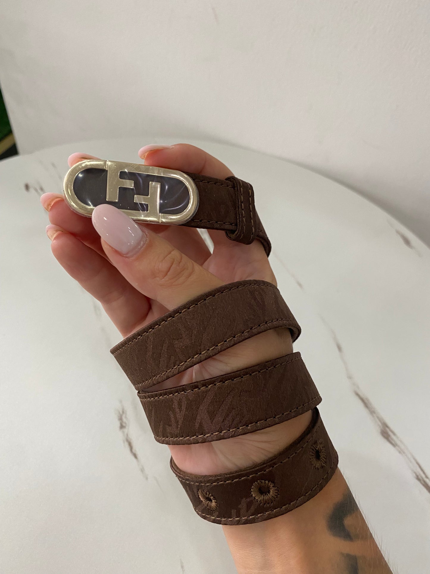 Cintura Fendi sottile FF 36