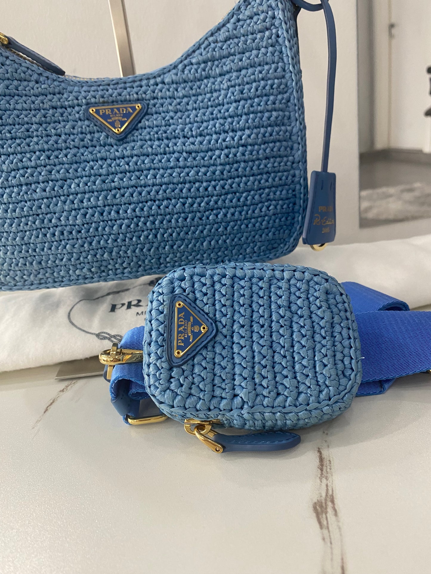 Borsa Prada Re-Edition 2005 in crochet