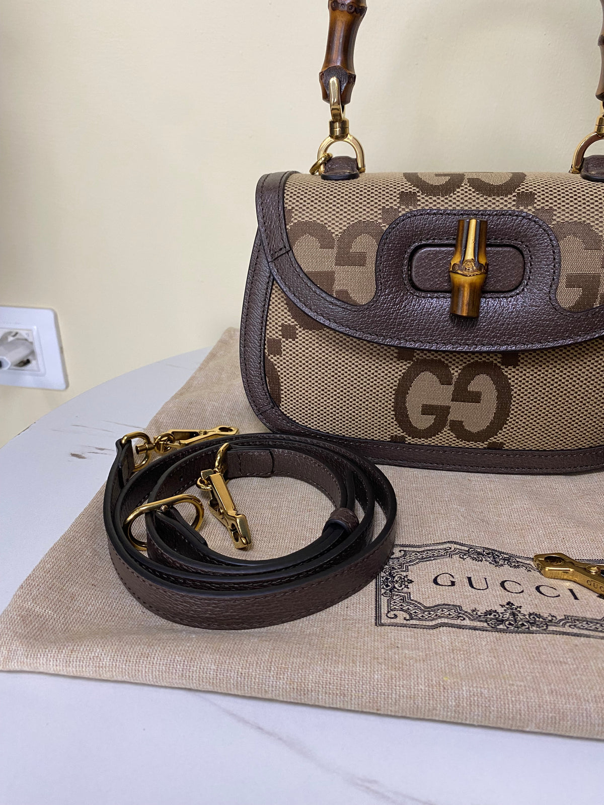 Borsa Gucci Bamboo Small Jumbo GG